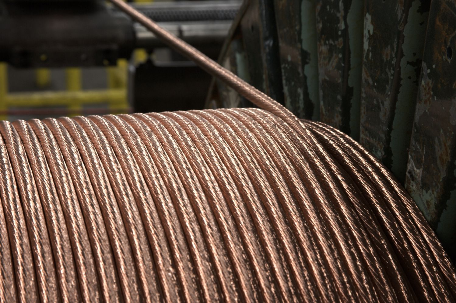 Copper rods or bars ready for processing