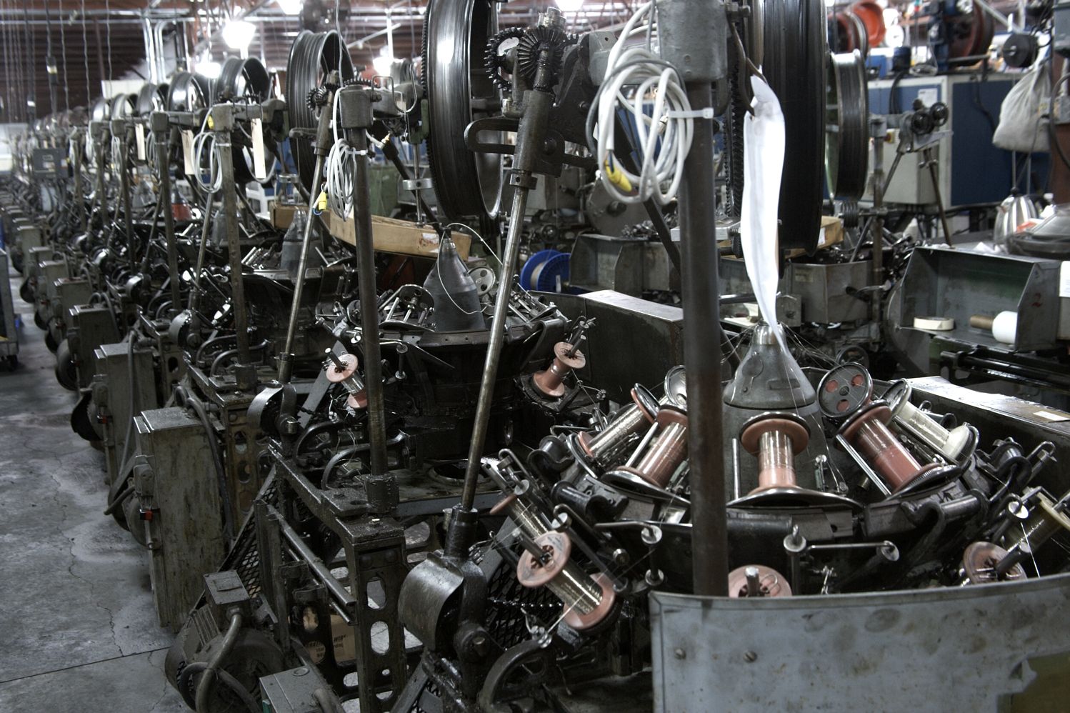 Close-up of bare copper wire strands for electrical applications